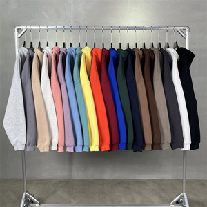 Sudadera con capucha de gran tamaño gruesa y pesada con logotipo personalizado para hombre sudadera con hombros caídos de tela de rizo francés - Product Image 2