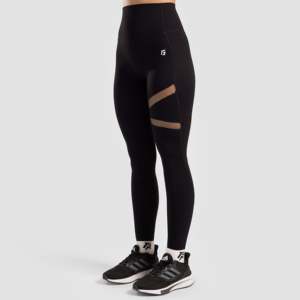 Leggings Deportivos de Cintura Alta con Compresión, Talla XL, para Yoga, con Nailon y Spandex, Material Estampado Negro, para Deporte y Yoga - Product Image 1