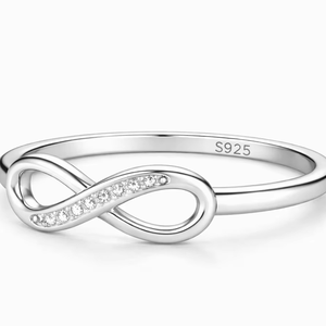 Anillo Infinito Moderno de Plata de Ley 925, Joyería Minimalista de Plata Maciza para Mujer, Estilo Moderno para Uso Diario y Fiestas - Product Image 1
