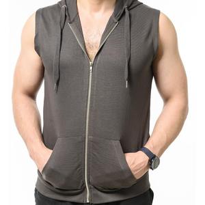 Mens fitted sleeveless <b>workout</b> <b>hoodie</b> gym training sweatshirt for bodybuilding fitness active wear - Product Image 5