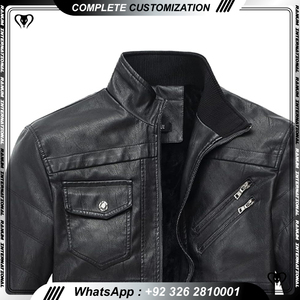 Veste en cuir noir de haute qualité pour hommes/veste en cuir pour hommes 2024 vestes en cuir véritable pour l'hiver - Product Image 2