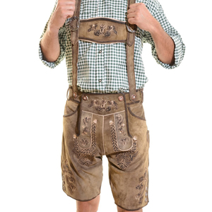 Pantalones cortos de cuero bávaro de alta calidad Lederhosen personalizables con bordado detallado para tradicional - Product Image 1