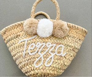 Panier en paille personnalisé tendance en promotion, sacs pour enterrement de vie de jeune fille, sacs en paille sur mesure, sac de plage personnalisé, paille - Product Image 1