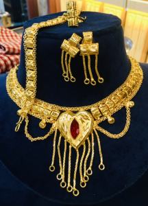 24K Gold Dubai Vintage Classic Pearl Flower Brooch <b>Earrings</b> Necklace Anniversary Fashion Copper Jewelry <b>Set</b> Gift - Product Image 2