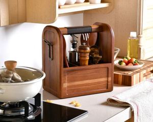 Top Sale Wooden Cutlery Holder with Sturdy Dividers For Restaurant Party Tabletop Caddy Organizer in Low Cost - Product Image 6