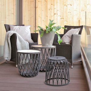 Set di 5 cestini multifunzionali da 55L (con coperchio in legno) + 4x35L Prosperplast Uniqubo in plastica colore antracite - Product Image 4