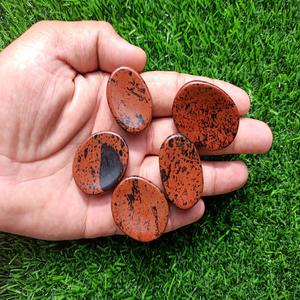 หินควอทซ์แกะสลักรูปหัวใจอัญมณีหินอาเกตธรรมชาติทรงรีสวยงามลายมะฮอกกานี - Product Image 2