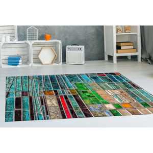 Tapis imprimé vibrant - Moderne, vitrail, antidérapant, tapis en velours de luxe - Product Image 3