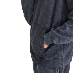 Nuevo diseño superventas hombres ácido lavado sudaderas con capucha bajo MOQ venta al por mayor hombres ácido lavado sudaderas con capucha para la venta - Product Image 4