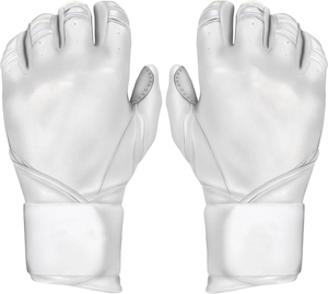 Gants de frappe de baseball/softball pour adultes à manches longues avec logo personnalisé, disponibles en ODM/OEM, en polyester blanc et bleu, respirants, taille XXL, fermeture auto-agrippante - Product Image 2