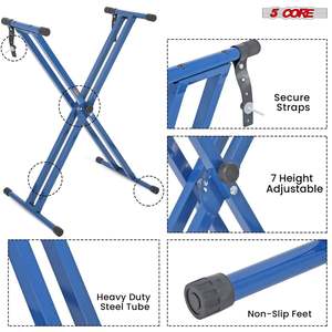 5 Core Keyboard Stand Dual X Shape Adjustable Foldable Portable <b>Key</b> <b>Board</b> DJ Controller Stands - Product Image 3