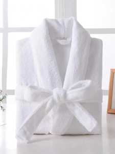 Albornoz de terciopelo de algodón 100% de lujo de alta calidad con logotipo personalizado para su pareja bata de baño para hombres y mujeres - Product Image 2