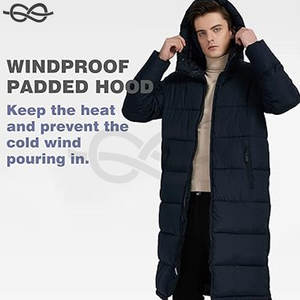 Manteau long bouffant pour femmes et hommes hiver chaud épais isolé coupe-vent extérieur rembourré Parka veste parfaite pour le temps froid - Product Image 6