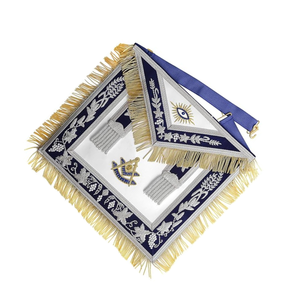Premium Masonic Past Master Blue Lodge Wreath Delantal masónico de cuero de piel de cordero - Product Image 4