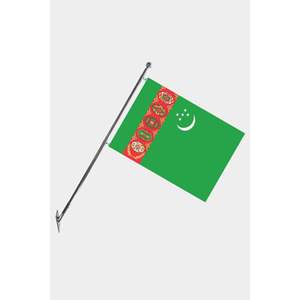 Ensemble de mât de drapeau télescopique du Turkménistan, bannières murales en polyester, numérique, agence de voyage, automobile, éducation, assurance - Product Image 1