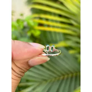 Swiss Blue Topaz Gemstone Ring 925 Sterling Silver Handmade Statement Ring Wholesale Jewelry Supplier - Product Image 5