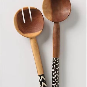 COUSTAM Cuchara de madera y resina Espátula con soporte Utensilios de cocina Cuchara de cocina de madera natural para el mejor color superior - Product Image 2