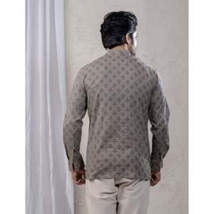100% Cotton Printed Casual Short <b>Kurta</b> for <b>Men</b> <b>Men's</b> Floral Pattern Casual Shirt with Full Sleeves Poplin Fabric Breathable - Product Image 6