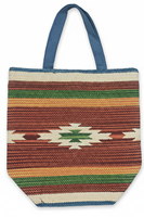 Sac de courses en coton tissé à la main, réversible, à motifs géométriques, 40x40x12cm, fermeture magnétique, poignée longue, lavable, 500g