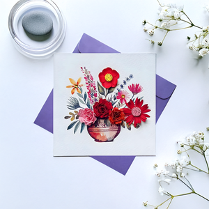 Tarjeta de regalo de papel VietnamCrafts hecha a mano con elegante patrón floral texturizado en 3D diseño personalizado Origen de Vietnam - Product Image 2