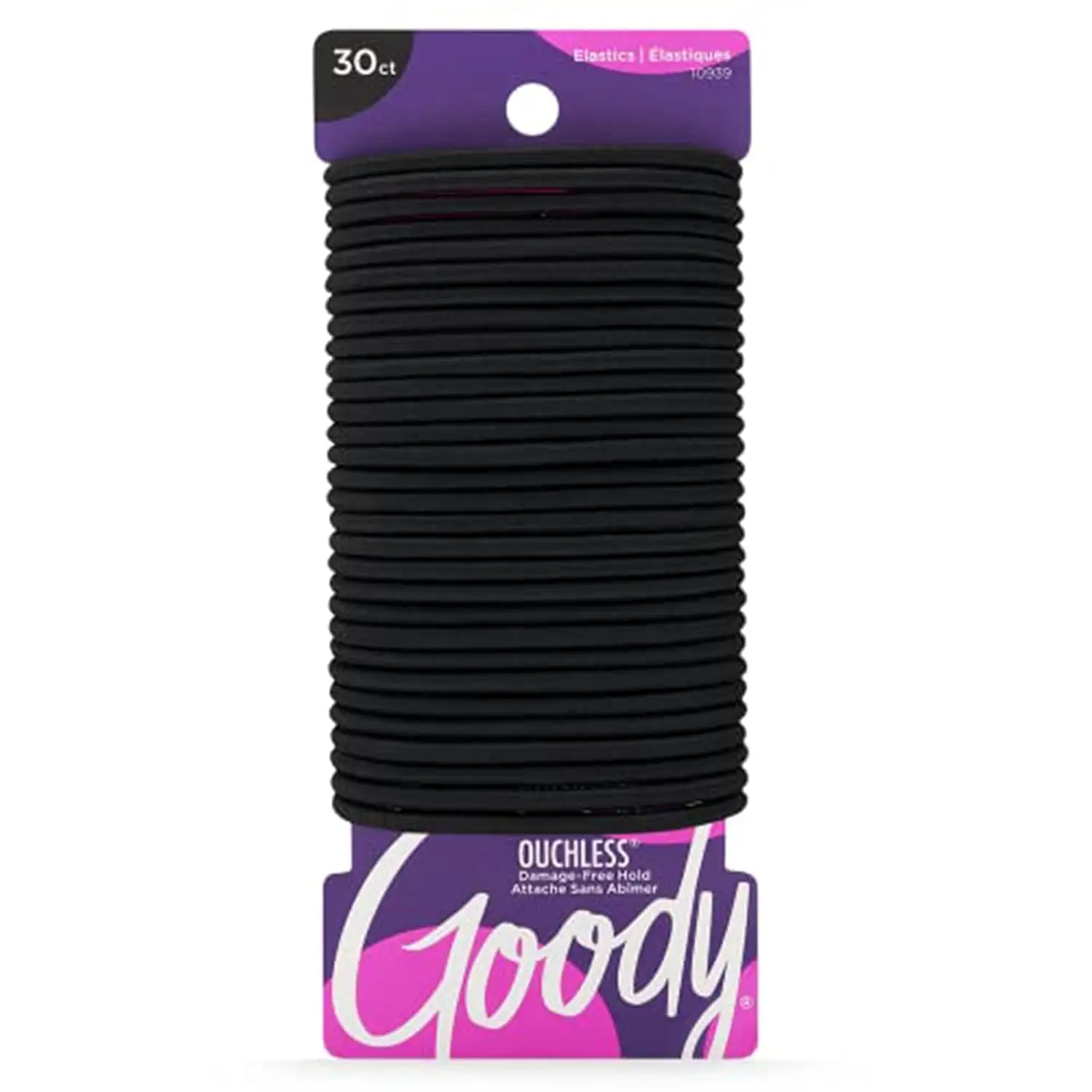 ยางรัดผมยางยืดสตรี Goody Ouchless - 30 จํานวน, สีดํา - 4 มม. สําหรับผมขนาดกลาง