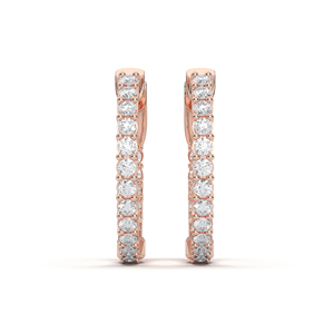 Glamorous Diamond Shine 1.00Ct Round Lab Grown Diamond In Out Pendientes de aro en oro de 14K Venta al por mayor OEM - Product Image 3