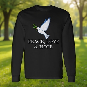Camiseta de Manga Larga con Diseño de Paloma de la Paz, Amor y Esperanza, Categoría Promocional - Product Image 3