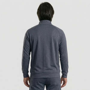 เสื้อเชิ้ตสีชาร์โคลแบบมีซิป คอตั้ง ทรงปกติ สไตล์ลำลอง เหมาะสำหรับฤดูใบไม้ร่วง - Product Image 2