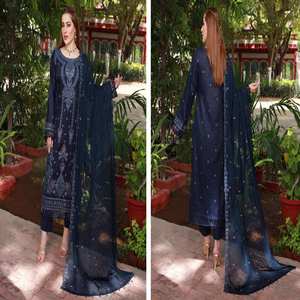 Fancy Wears vestidos a precio al por mayor Pakistán e India señoras 3 piezas camisa de césped de alta calidad con Pantalón de algodón - Product Image 2