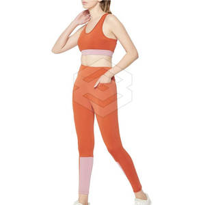 Conjunto de yoga personalizado ligero para mujer, ropa deportiva de patrón sólido para deportes al aire libre, mallas y sujetador de talla grande - Product Image 3