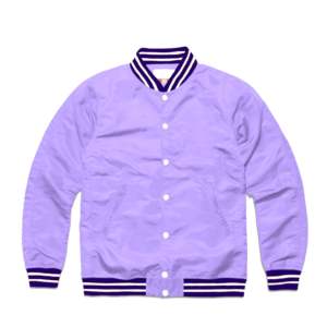 Vente en gros de vestes universitaires en satin violet décontractées avec couleur et logo personnalisés Veste universitaire Letterman pour hommes et femmes - Product Image 1