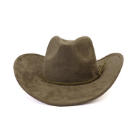 Chapeau de cowboy western en daim à large bord, toutes saisons, style jazz vintage, unisexe, adulte, toutes tailles