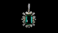 Collier pendentif diamant vert taille brillant marquise, diamant de laboratoire plaqué or blanc, certifié IGI, design minimaliste et élégant