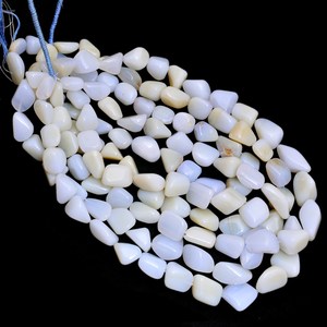AAA + calcédoine bleue 15mm-17mm pierres précieuses pépites lisses perles calcédoine naturelle pierres précieuses semi-précieuses perles dégringolées pour bijoux - Product Image 1