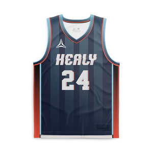 Camiseta de Baloncesto Healy de Verano para Hombre, Sin Mangas, Malla Transpirable, Cuello en V, Estampado Sublimado, Ropa Deportiva, Talla Adulto - Product Image 1