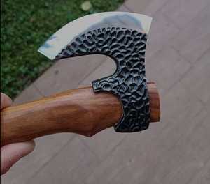 Hacha Tomahawk de Acero de Damasco de Calidad Premium de Grado Industrial Personalizada al por Mayor con Servicio OEM ODM, Mango de Madera Hecho a Mano - Product Image 6