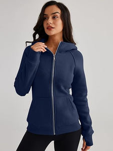 Sweat à capuche zippé personnalisé en polaire à manches longues pour femme – Design élégant, idéal pour la gym, style pull, saison hivernale, livraison rapide - Product Image 3