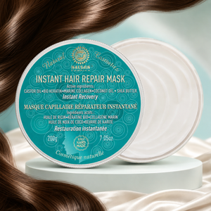 Traitement capillaire professionnel à la kératine bio, au collagène marin, à l'huile de ricin, à l'huile de coco et au beurre de karité pour cheveux secs, abîmés et cassants, nourrissant - Product Image 1