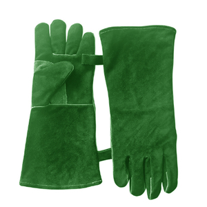 Gants de soudage en cuir rouge Gants de travail de sécurité résistants à la chaleur Gants industriels à longue manchette Vente en gros - Product Image 2