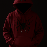Sudadera con capucha y cremallera personalizada con estampado de araña, de forro polar de alta densidad 100% poliéster, transpirable, con bordado de calidad, 2 piezas