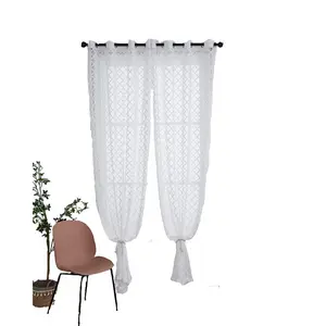 客厅白色纱布窗帘现代窗纱经编跨界纯色纱布窗帘几何形状