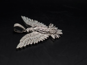 Colgante de águila voladora Iced Out en plata de ley 925 con diamantes de moissanita Collar llamativo ostentoso de hip hop para hombres y mujeres - Product Image 6