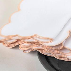 Serviette brodée en lin 100% coton durable, moderne, élégante, réutilisable de haute qualité pour mariage et restaurant - Product Image 2