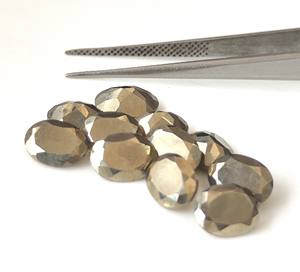 Prix de gros Pyrite naturelle facettée, pierre précieuse en vrac, taille ovale 3x5mm-20x30mm, couleur dorée pour la fabrication de bijoux KHATUSHYAM GEMS - Product Image 3