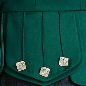 Veste Kilt Prince Charlie Moderne en Laine Tweed Verte pour le Printemps, Logo et Impression Personnalisés - Product Image 4