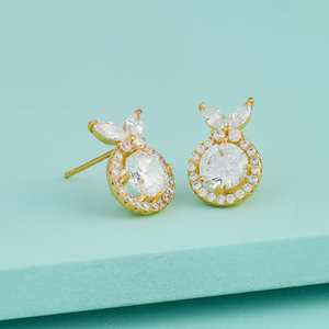 Trendy Religious Stud <b>Earrings</b> 192804 Geometric Flower Tassel Designs Rhodium Brass Zinc Alloy for Parties Pearls Diamonds Amber - Product Image 1
