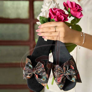 Factory Direct Sale Women <b>Slide</b> for New Arrival Anti-Slippery Fashion Trend Printed Velvet Upper Genuine Leather Outsole - Product Image 3