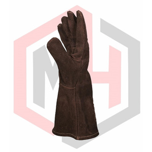 Gants de soudage super résistants à la chaleur, 11 oz, cuir épais brun foncé, 16 pouces, antistatiques, résistants aux déchirures, sans silicone, équipement de sécurité - Product Image 3