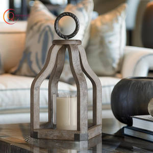 Lanternes fabriquées à la main à partir de bougeoir en bois récupéré Pots à bougies uniques pour la maison décorative et l'hôtel - Product Image 3