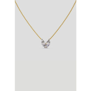 สร้อยคอเพชรเม็ดเดี่ยวรูปลูกแพร์สีทอง10K สำหรับงานแต่งงานสร้อยคอสำหรับผู้หญิงครบรอบ - Product Image 5